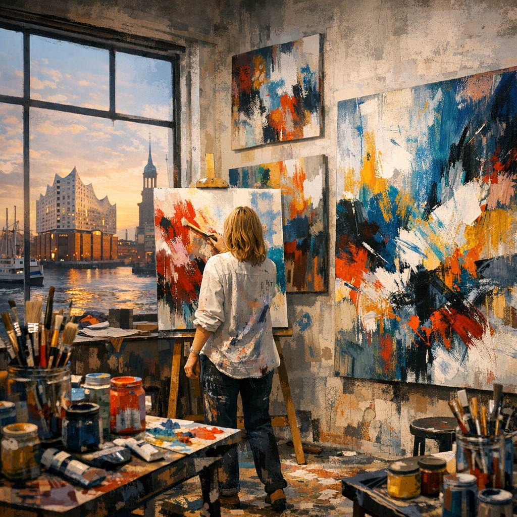 Abstrakte Malerei einer Hamburger Künstlerin