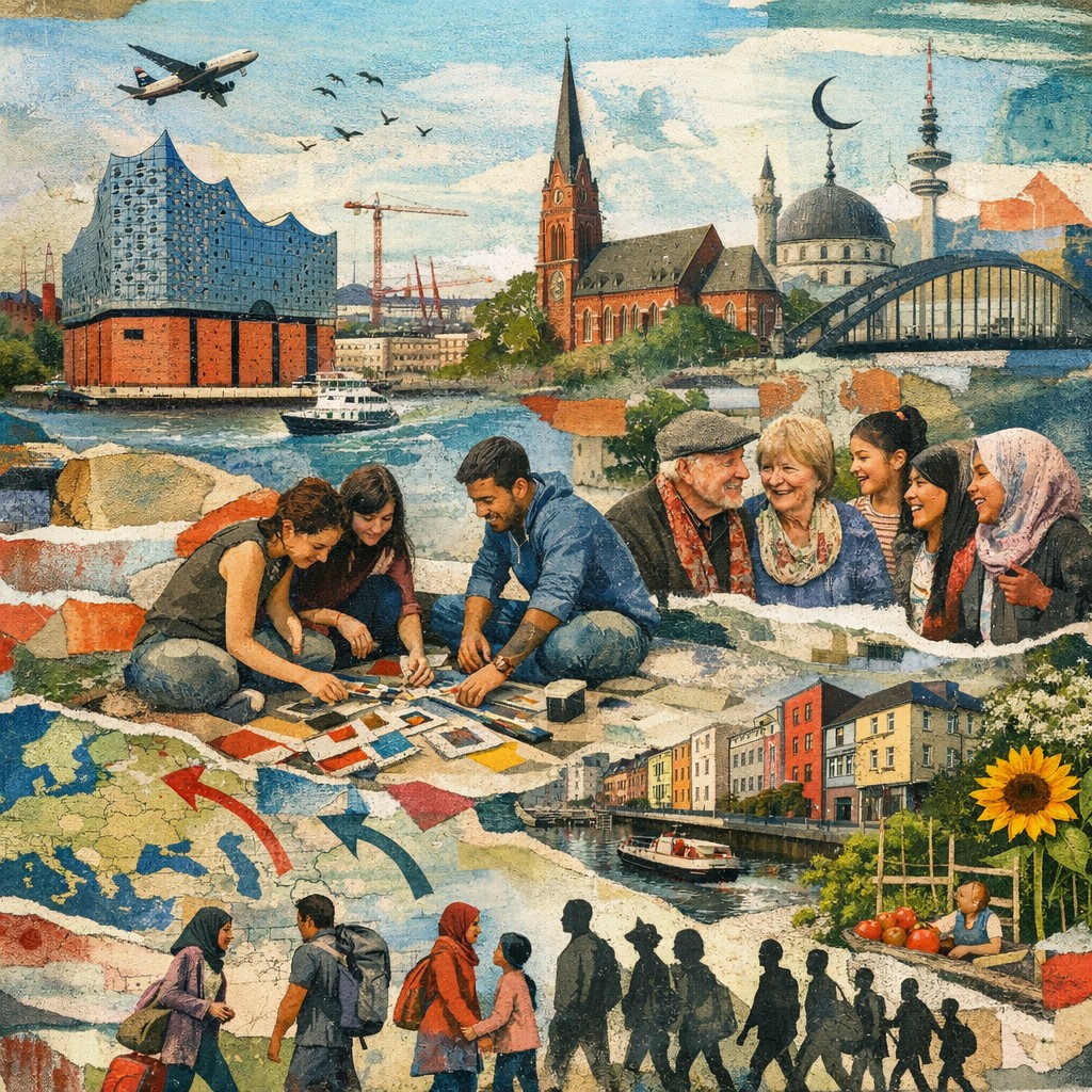 Großformatige Collagen aus einem Gemeinschaftsprojekt