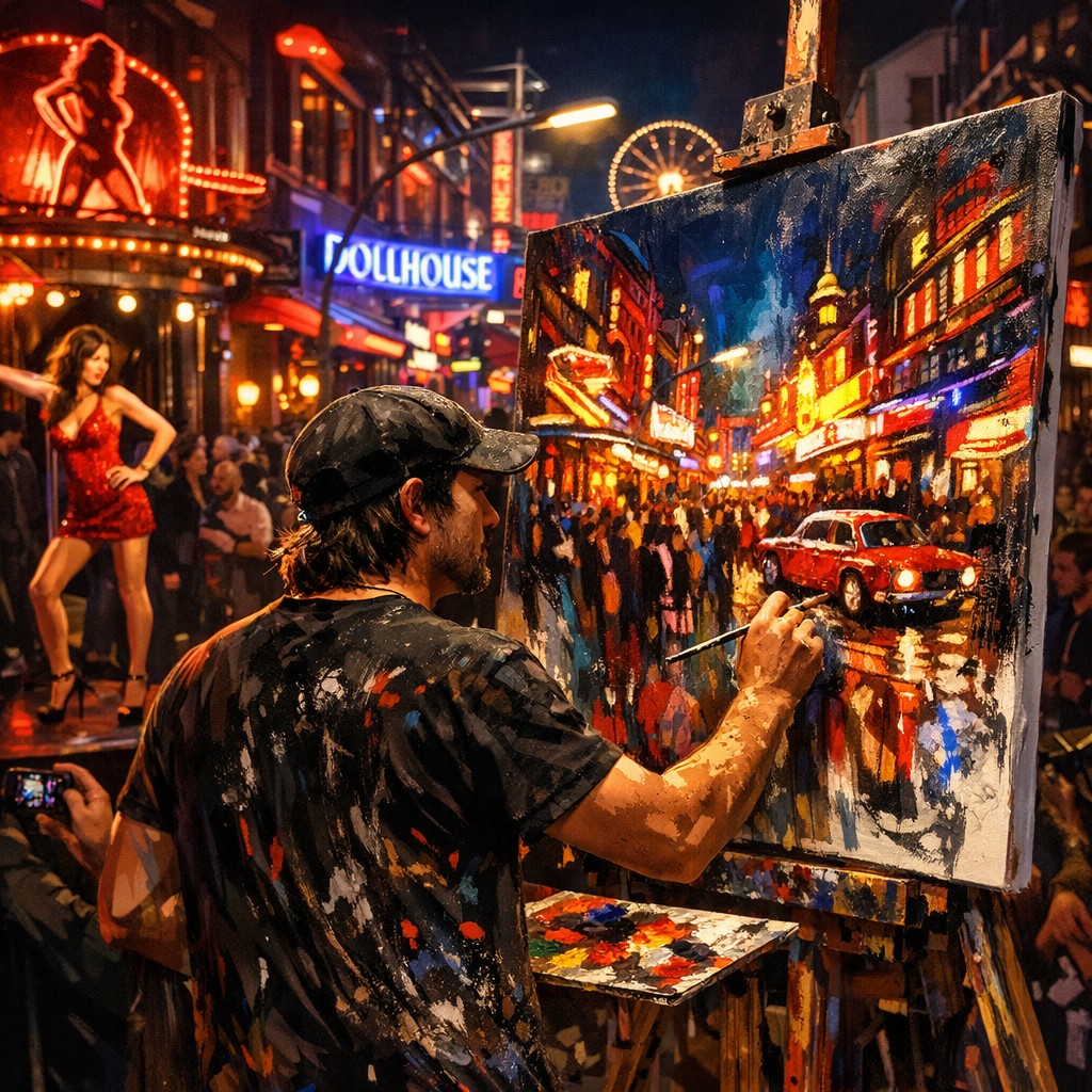 Live-Malerei Performance beim Reeperbahn Festival