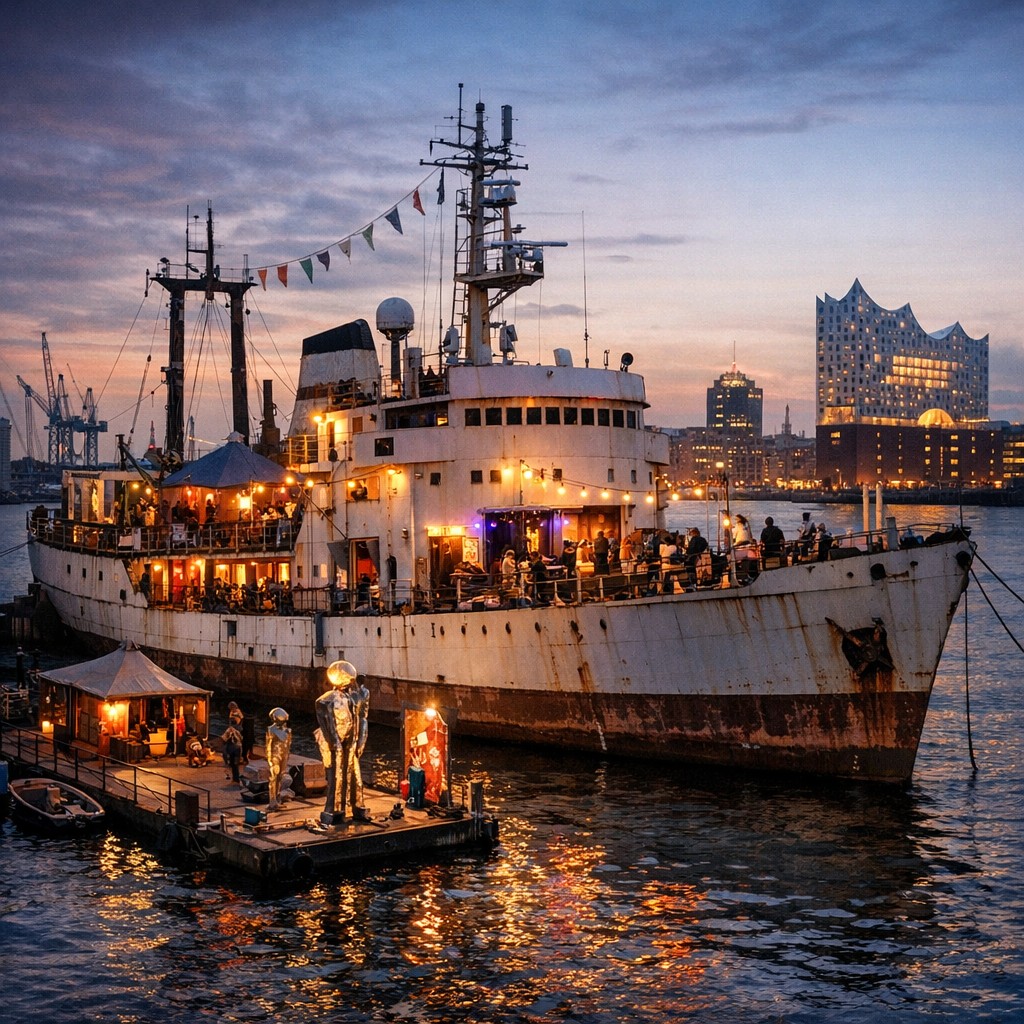 MS Stubnitz im Hamburger Hafen