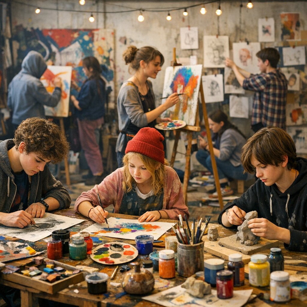 Workshop eines Kunstkollektivs für Nachwuchskünstler